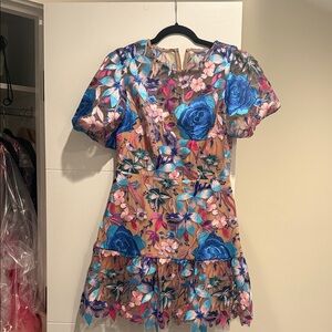 Milly Floral Mini Dress - Blue and Pink WORN  ONCE!